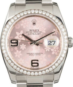 HandMade Rolex Datejust 116244 Diamond Bezel Pink Floral Dial