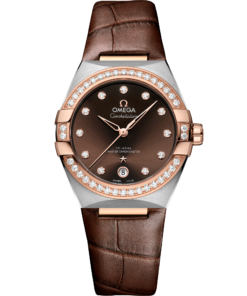Omega CONSTELLATION 36 mm, steel ‑ Sedna™ gold on leather strap 131.28.36.20.63.001
