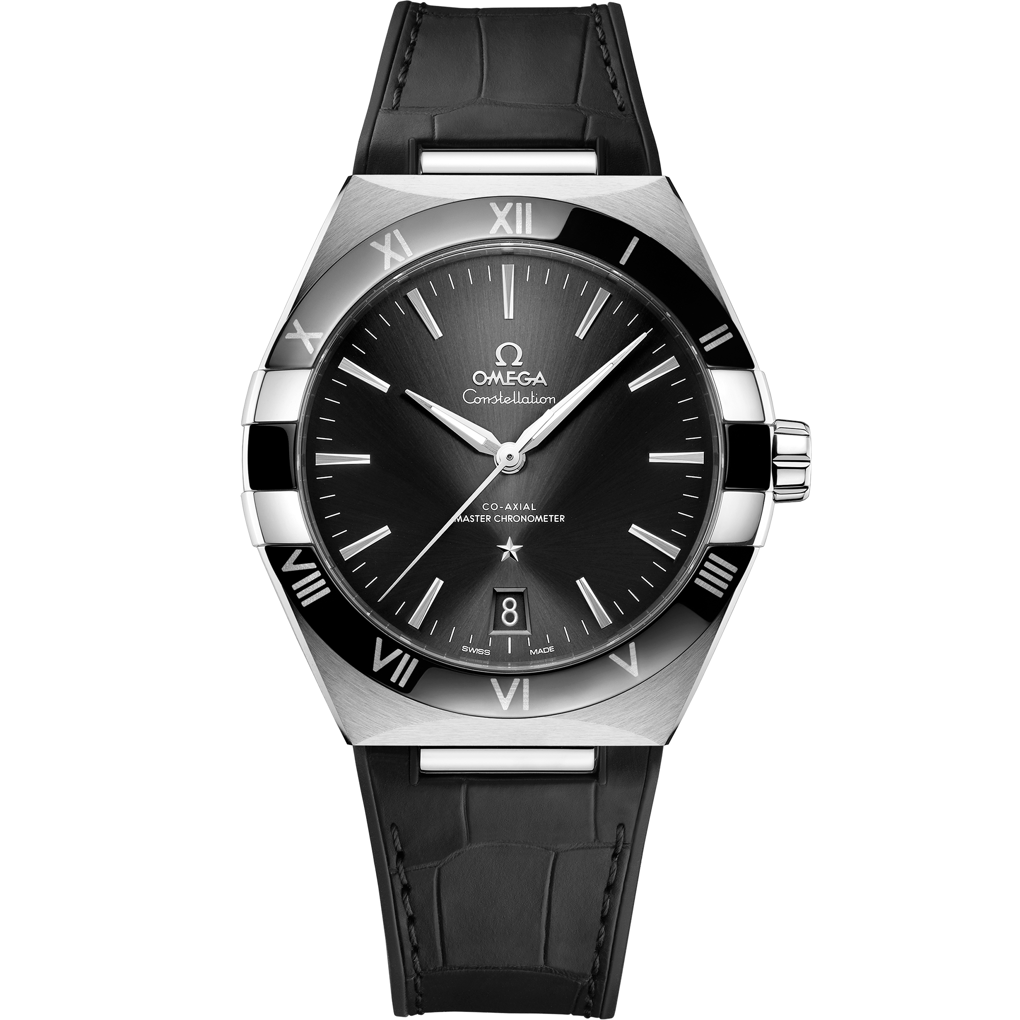 Omega CONSTELLATION 41 mm, steel on leather strap 131.33.41.21.01.001