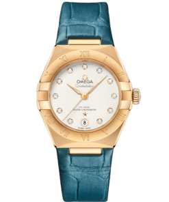 Omega CONSTELLATION 29 mm, yellow gold on leather strap 131.53.29.20.52.001