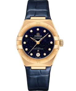 Omega CONSTELLATION 29 mm, yellow gold on leather strap 131.53.29.20.53.001