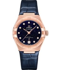 Omega CONSTELLATION 29 mm, Sedna™ gold on leather strap 131.53.29.20.53.003