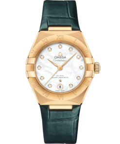 Omega CONSTELLATION 29 mm, yellow gold on leather strap 131.53.29.20.55.001