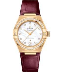 Omega CONSTELLATION 29 mm, yellow gold on leather strap 131.58.29.20.55.001