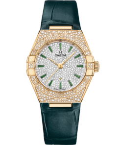 Omega CONSTELLATION 29 mm, yellow gold on leather strap 131.58.29.20.99.002