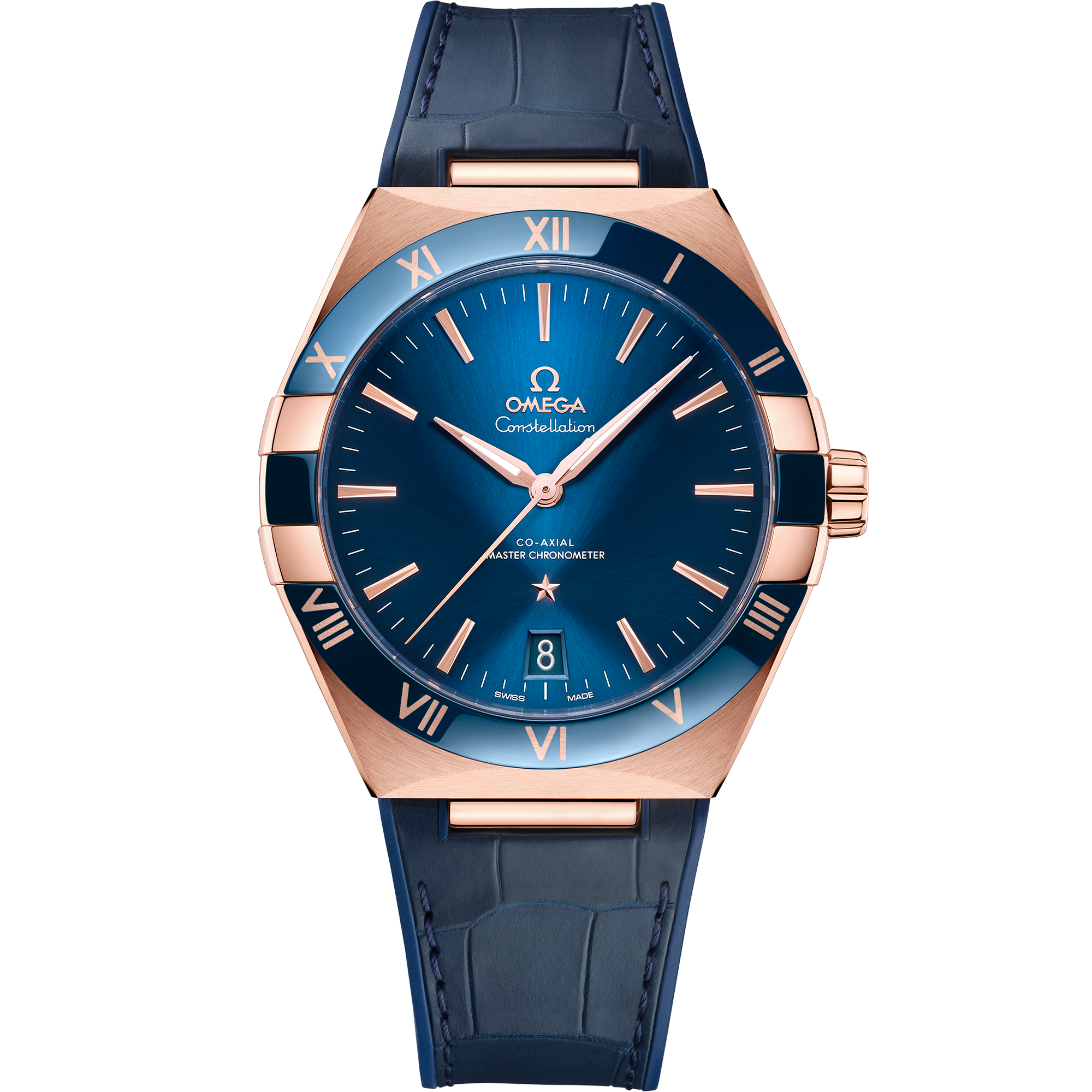 Omega CONSTELLATION 41 mm, Sedna™ gold on leather strap 131.63.41.21.03.001