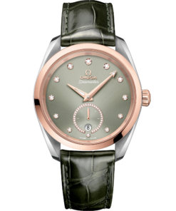 Omega SEAMASTER AQUA TERRA 150M 38 mm, steel ‑ Sedna™ gold on leather strap 220.23.38.20.60.001