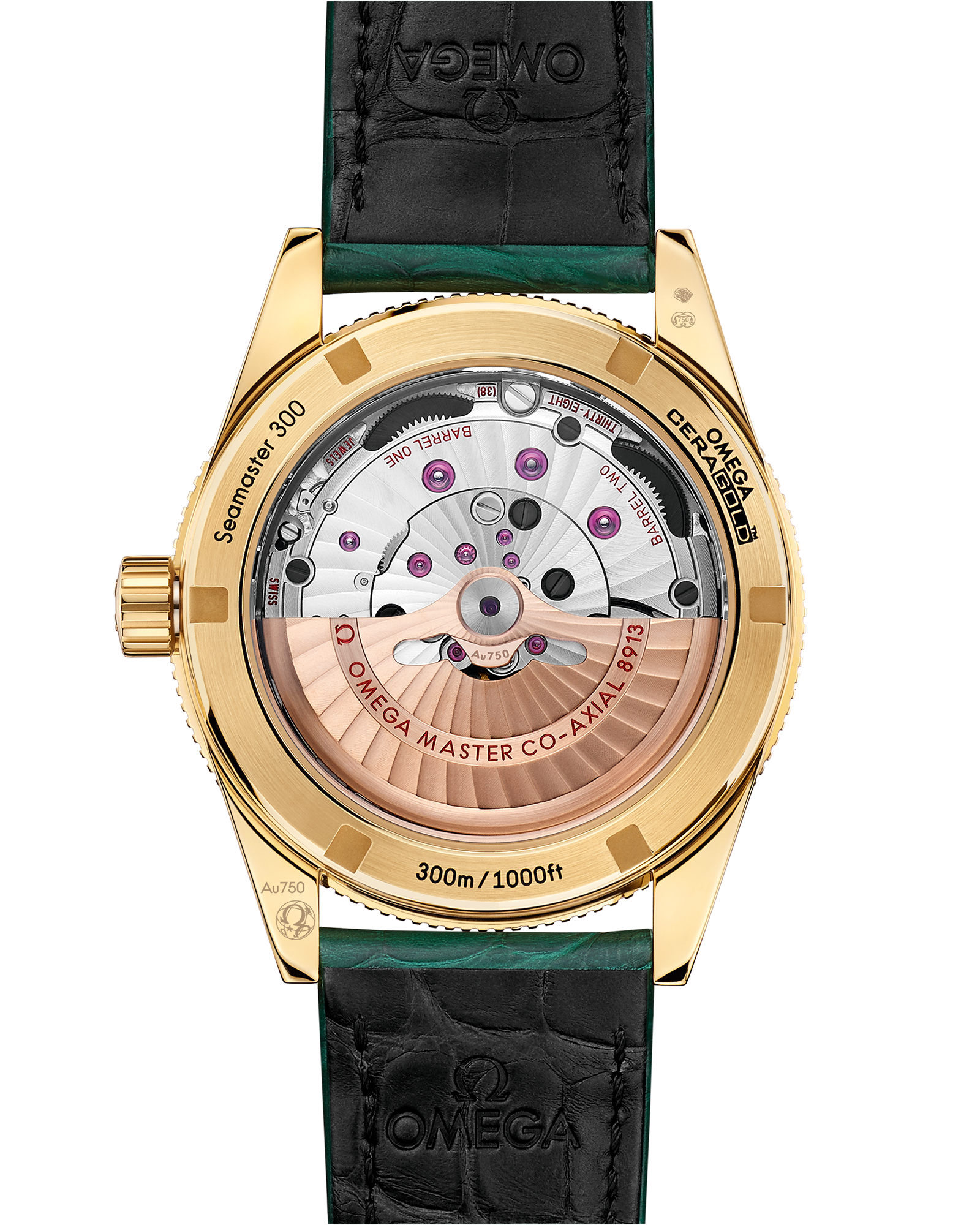 Omega SEAMASTER 300 41 mm, yellow gold on leather strap 234.63.41.21.99.001 - Image 2