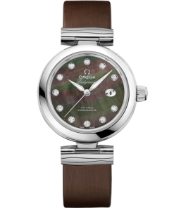 Omega DE VILLE LADYMATIC 34 mm, steel on leather strap 425.32.34.20.57.004