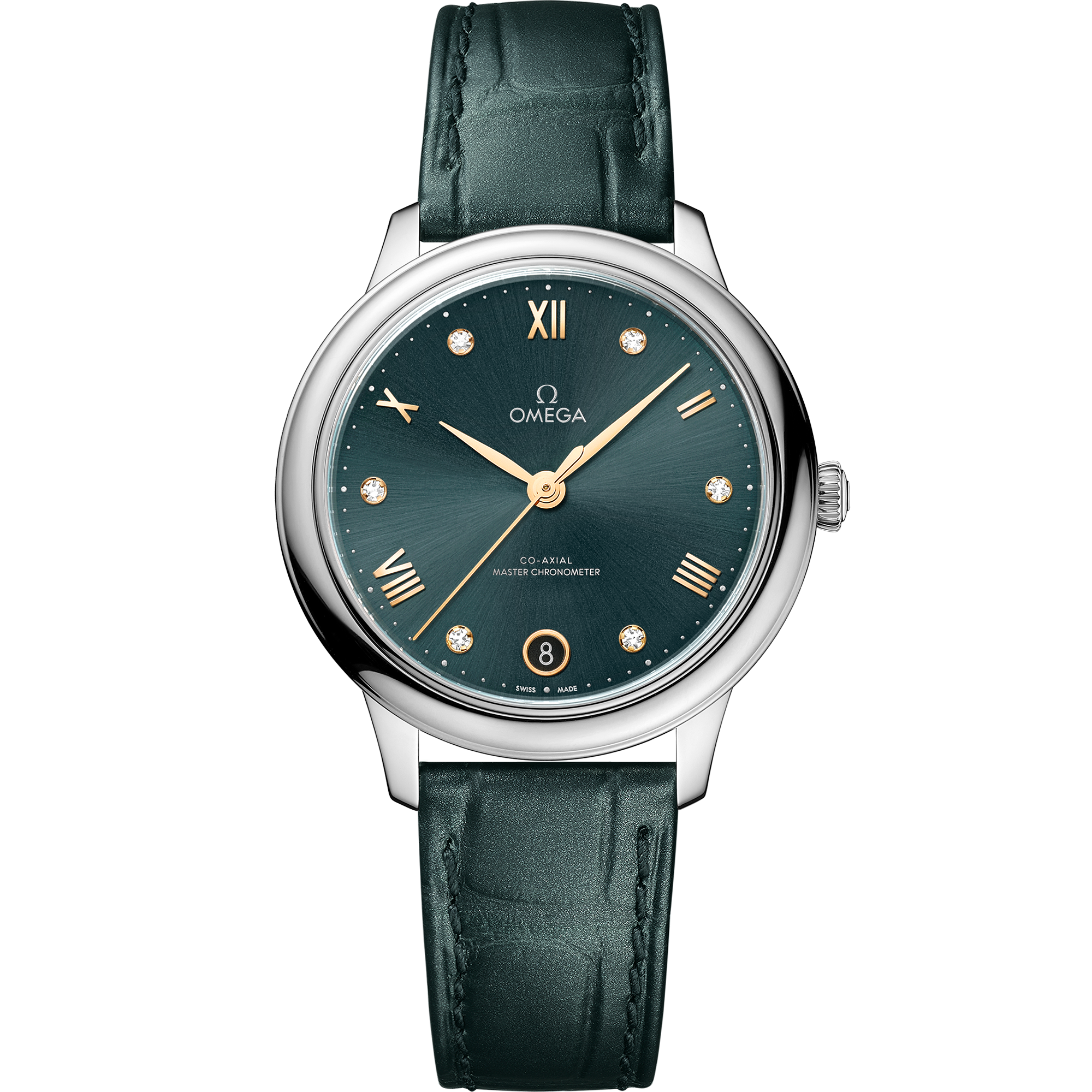 Omega DE VILLE PRESTIGE 34 mm, steel on leather strap 434.13.34.20.60.001