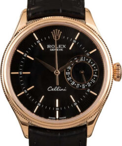 HandMade Rolex Cellini 50515 Black Guilloche Dial