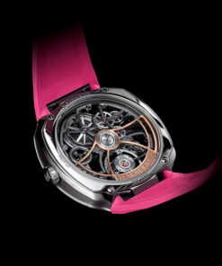 Alternative view of Streamliner Cylindrical Tourbillon Skeleton Alpine Limited Edition Pink Livery