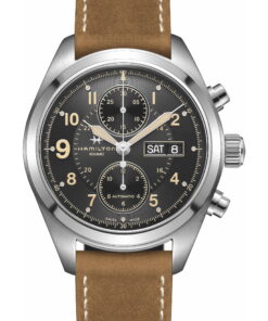 Khaki Field Auto Chrono 42mm noir PVD noir