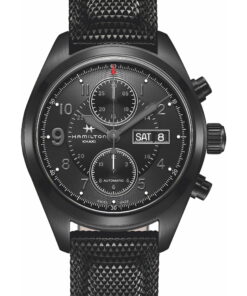 Khaki Field Auto Chrono 42mm noir PVD noir