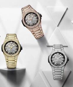 Alternative view of Big Bang Integrated Time Only King Gold Pavé