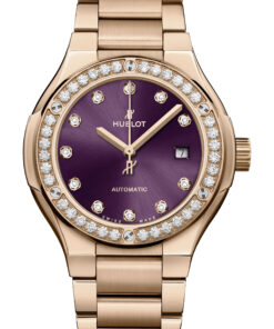 Classic Fusion King Gold Purple Diamonds Bracelet