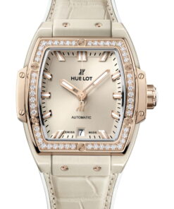 Spirit of Big Bang Beige Ceramic King Gold Diamonds