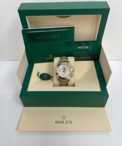 Alternative view of Rolex Daytona 40mm Yellow Rolesor Cosmograph White Index Dial (Ref #116503)
