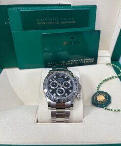 Alternative view of Rolex Daytona White Gold Black Diamond Dial Oyster Bracelet 40mm (Reference 116509)