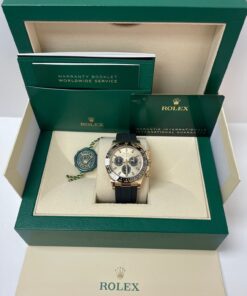 Alternative view of Rolex Daytona 40mm Champagne Dial with Black Subdials/ Black Oysterflex Strap (Reference # 116518LN)