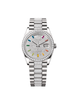 Rolex Day-Date 36 36 mm white gold and diamonds 128349rbr-0012