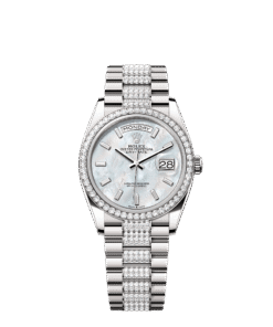 Rolex Day-Date 36 36 mm white gold and diamonds 128349rbr-0050