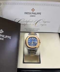 Alternative view of Patek Philippe Nautilus 40.5mm Two Tone Blue Gradient Dial (Ref # 5980/1AR-001)