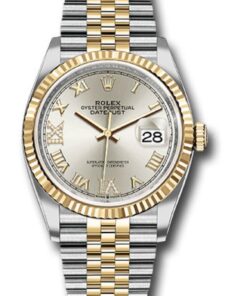 Rolex Datejust 36 Silver Roman Dial Fluted Jubilee Bracelet 126233